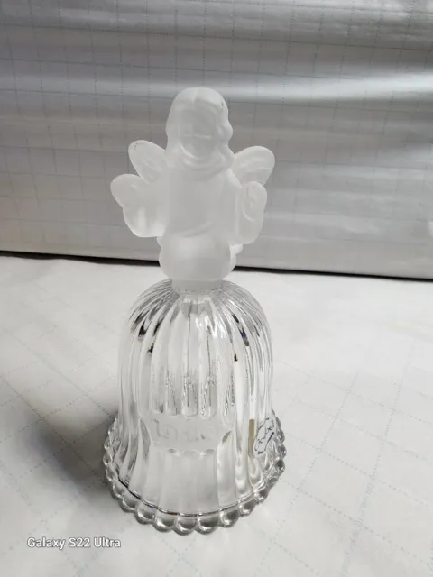 Goebel crystal glass bell 1980 Frosted Angel kneeling. Limited Edition
