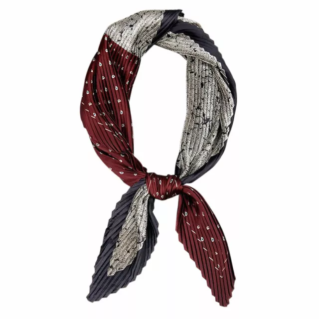 Bloc Couleur Plissé Noix Cajou Paisley Cou Écharpe Foulard Bandana Pour Femme