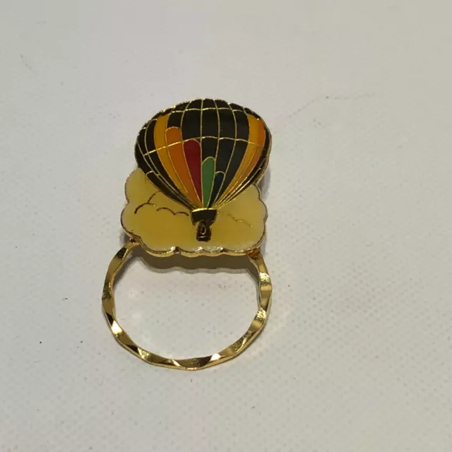 Hot Air Balloon with ring - hat pin, tie tac, lapel pin, hatpin (multi color)
