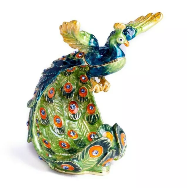 Paonne Coffret à bijoux Fabergé faite à la main par Keren Kopal avec cristaux
