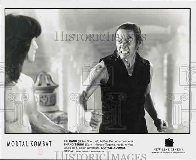 1995 Press Photo Robin Shou & Cary-Hiroyuki Tagawa in "Mortal Kombat" Movie