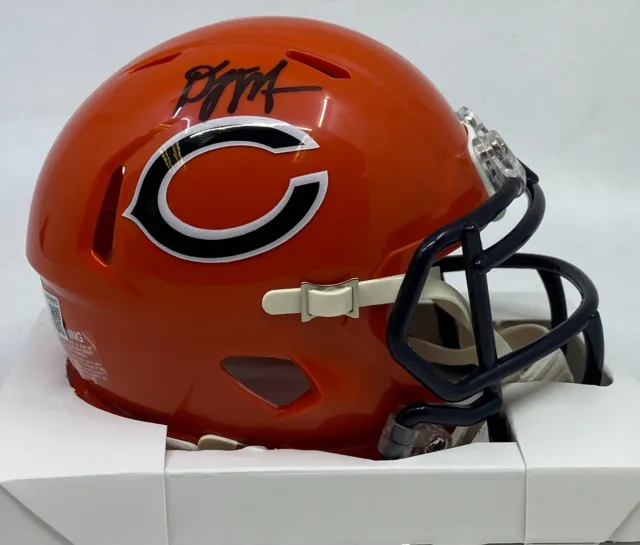 DJ Moore Signed Orange Chicago Bears Speed Mini Helmet AUTO BAS Hologram