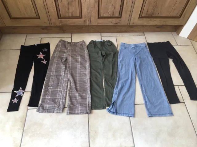 Pantaloni/legging TRENDY per ragazze età 9-10 (5 paia) inc H&M e jeans denim&C
