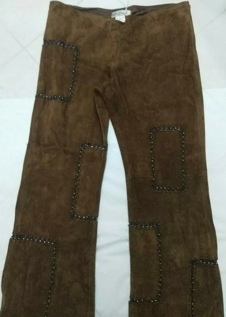 pantalone donna vera pelle scamosciata taglia 46 patrizia suzzi