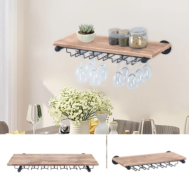 WALL MOUNT RACK Kitchen Bar Wine Glass Holder Hanging Rack