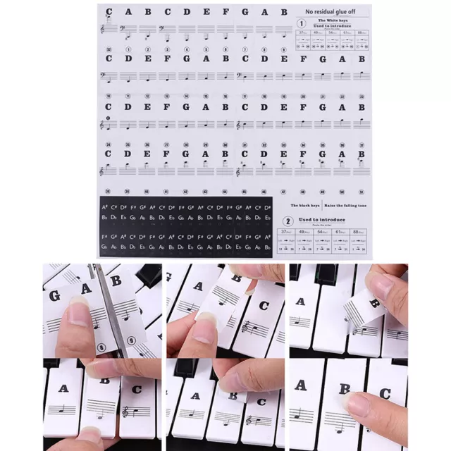 54 61 88 Keys Electronic Piano Keyboard Sound Name Stickers Key Sticker