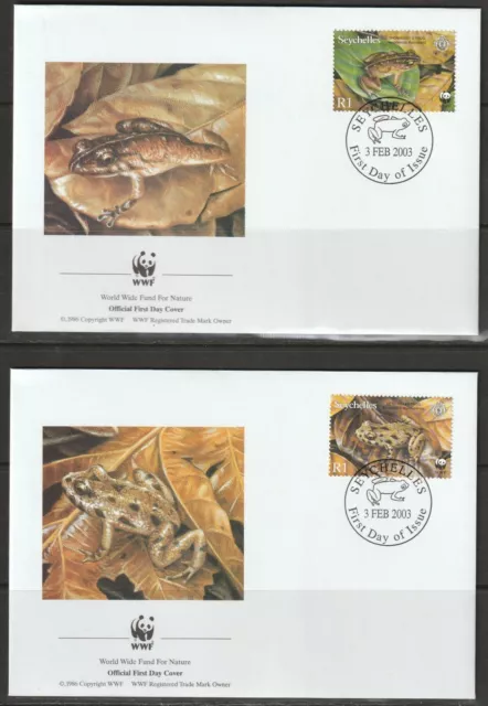 Seychelles FDC 2003 World Wildlife Fund 2003 Endangered Species - Frogs