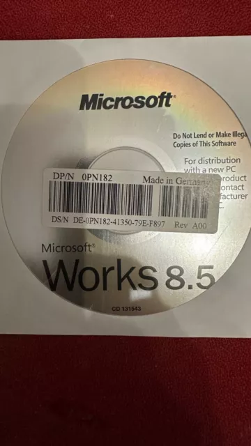 Microsoft Works 8.5 CD With Certificate Of Authenticity