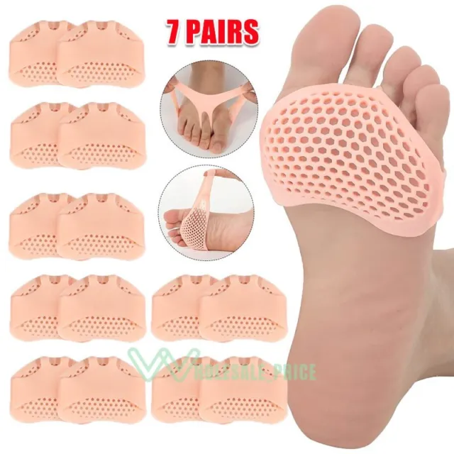 7 Pairs Forefoot Pads Silicone Foot Cushion Pain Relief Insoles Toe Separate Pad