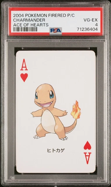 Charmander Pokemon FireRed FR Playing Card Poker Ace Heart Nintendo PSA 4 POP 1