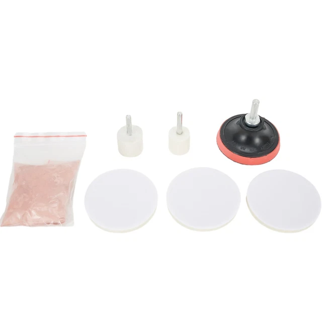 Kit De Polissage Pour Verre - 100g Poudre D'oxyde De Cérium + Tampons De Laine + Adaptateur 6mm - Élimine Rayures Pare-brise, Phares