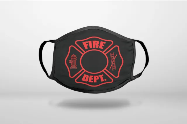 Red Fire Department Maltese Cross - Cotton Reusable Soft Face Mask Covering