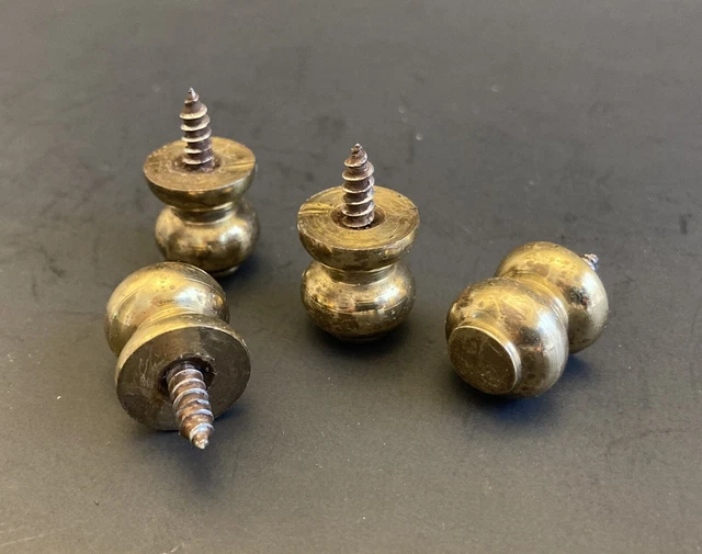 ANTIQUE VINTAGE BRACKET Clock Brass Feet or Finials Set of Four 128.74