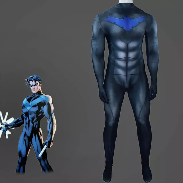 Titans Batman Nightwing Robin Jumpsuits Cosplay Adult Kids Superhero Bodysuits