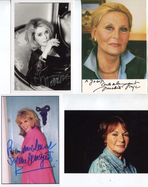 FRENCH ACTRESSES Catherine Deneuve & others autographs, four photos signed