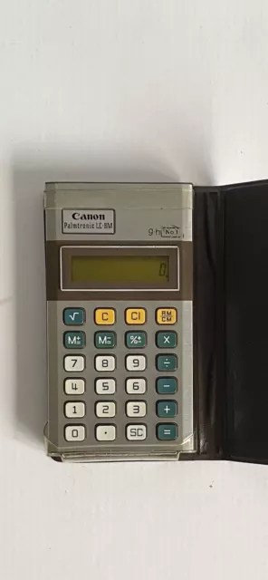 Vintage Canon Palmtromic LC-8M Calculator With Brown Case Made Japan Working