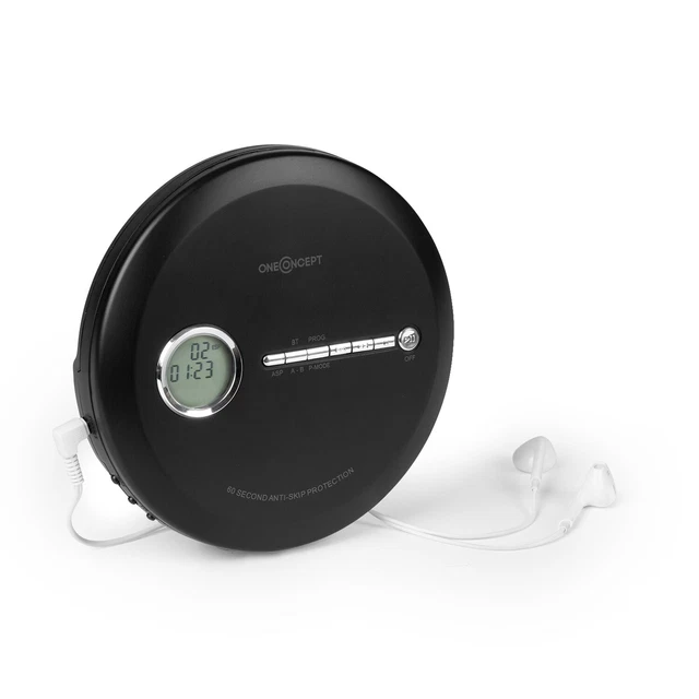 Tragbarer Discman Disc MP3 CD Player Micro USB Betrieb inkl. Kopfhörer schwarz