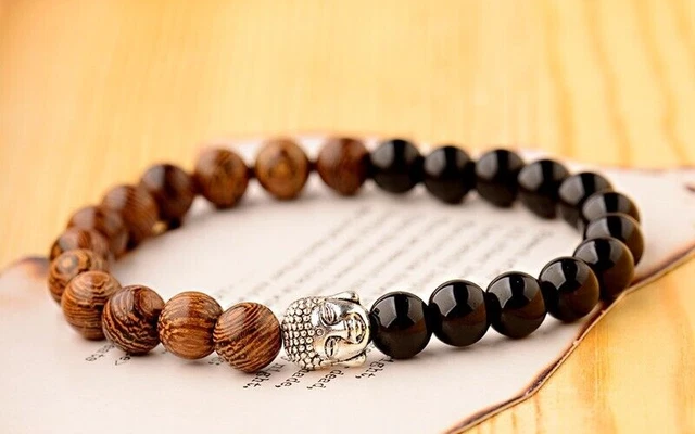 Bracelet De Perles En Bois Fait Main - Sur Mesure Pour Homme, Femme Ou Enfant