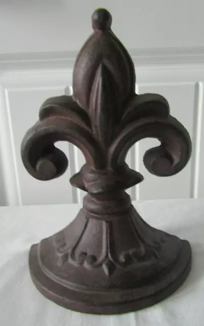 Fleur De Lis Cast Iron Door Stop Statue French Home Decor