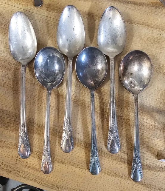 6 WM ROGERS AVALON Cabin Silverplate Individual Cocktail Seafood