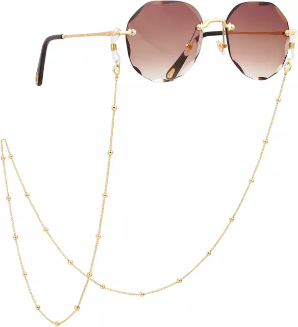 18K GOLD EYEGLASS Chain Sunglasses Strap Holder Reading Glasses ...