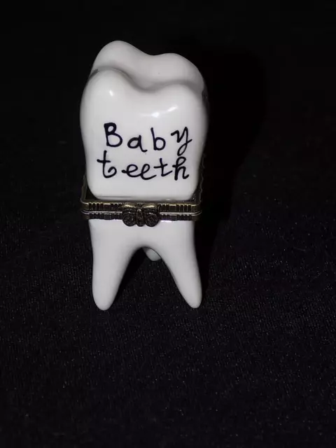 Ceramic Tooth Shaped Baby Teeth / Tooth Keepsake Holder Trinket Box