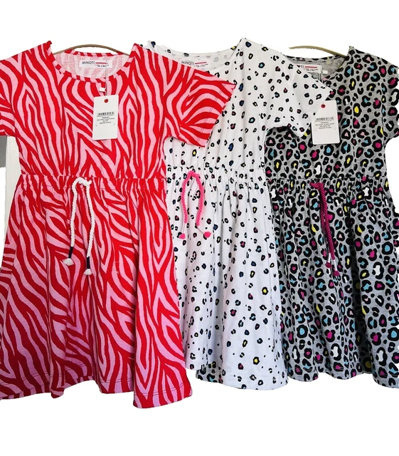 Girls 3 Pretty Minoti Summer Tie Waist Dress Bundle Age 7 - 8 Y Yrs Years New