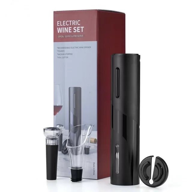 Rechargeable Electric Wine Bottle Openers Set,Vacuum Stopper,Foil Cutter Pourer%