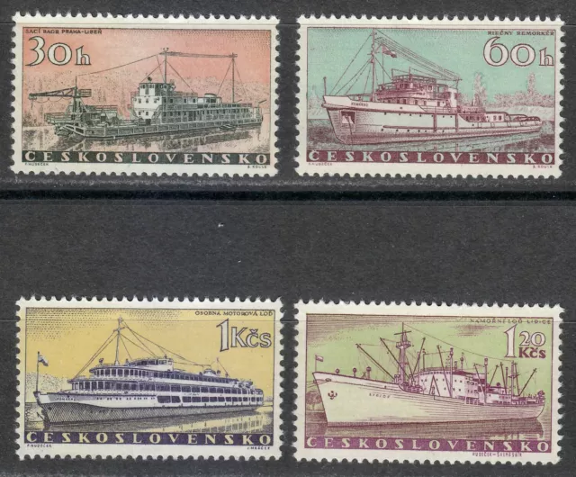 Czechoslovakia 1960 MNH Mi 1179-1182 Sc 961-964 Ships.Tug,steamer.**