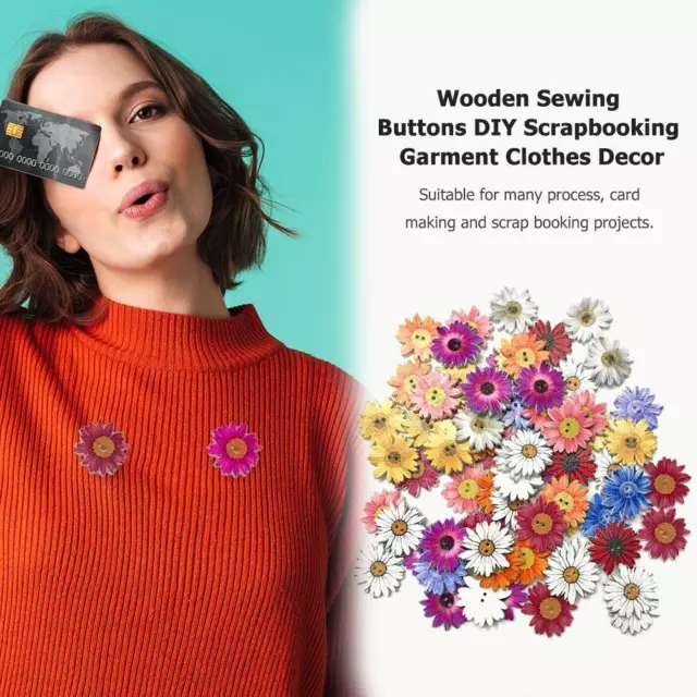 50pcs/bag Wooden Buttons DIY Sewing Craft Knitting Scrapbooking Clothing Decor