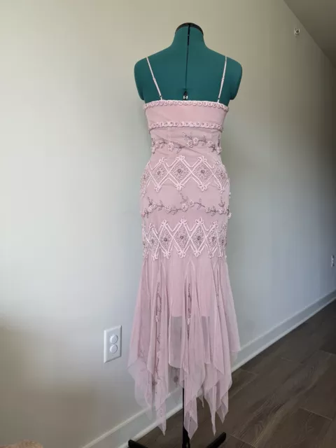 Vintage Sue Wong Dress Pink/Lilac Embroidered Beaded Tulle Dress Sz 2 2