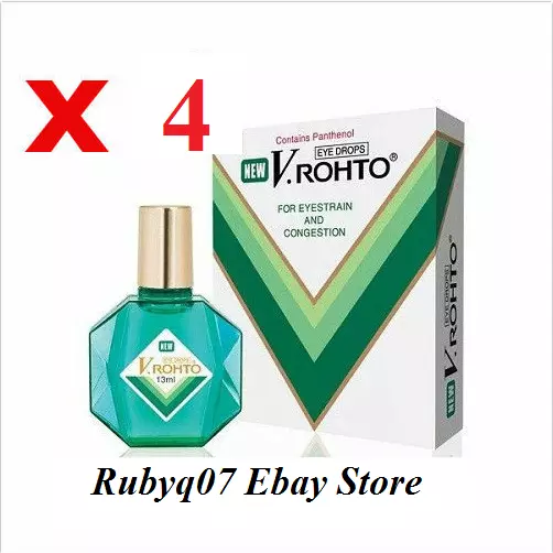 4 x NEU V Rohto Eyedrop Augentropfen 13 ml für Überanstrengung der Augen...