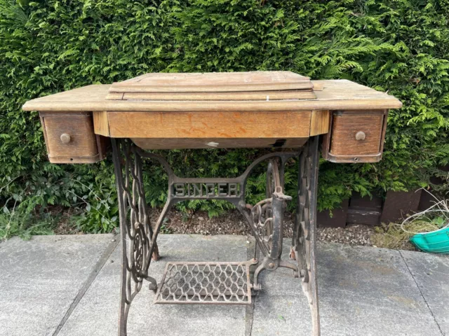 Vintage Singer Treadle Sewing Machine Table Only.