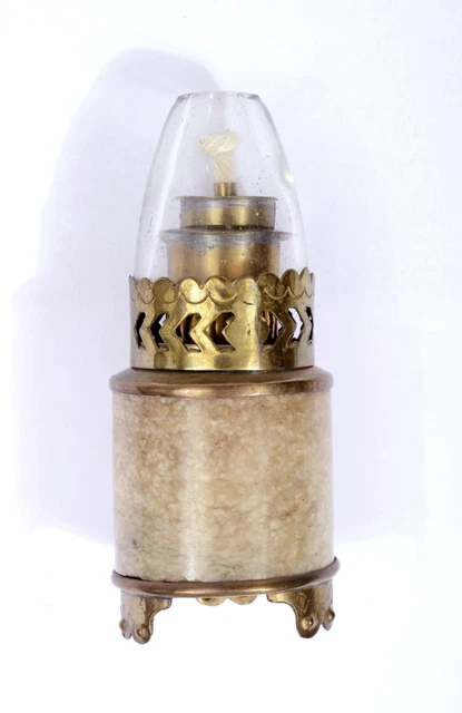 LAMPE À OPIUM Ancienne Et Rare - En Laiton Et Verre D'origine - Provenance Indochine - Pièce De Collection