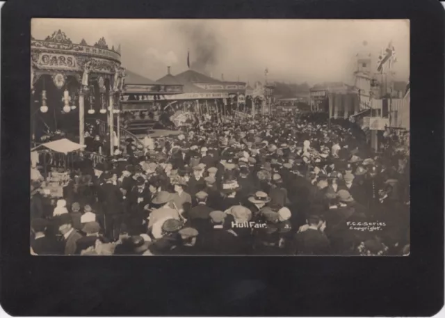 Hull Fair, Fairground, Carousel, Yorkshire, Real Photographic Postcard, RPPC