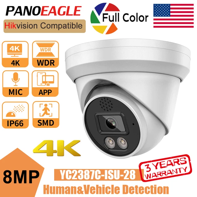 HIKVISION COMPATIBLE 8MP 4K ColorVu IP Camera TwoWay Audio Full Color
