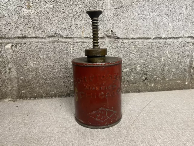 VINTAGE PROTECTOSEAL CO. Chicago Plunger Can Galvanized Steel Oil Pump ...