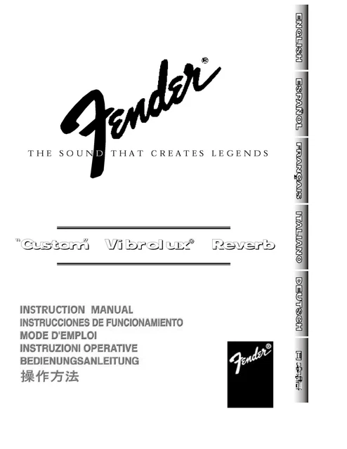-Operating Instructions Guitar Amplifier Fender Vibrolux Reverb