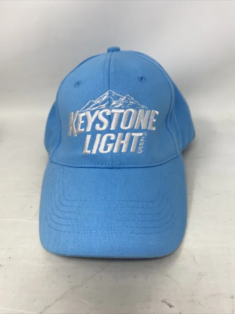 Keystone Light Beer Light Blue Adjustable Strap Back Baseball Cap Dad Hat Coors