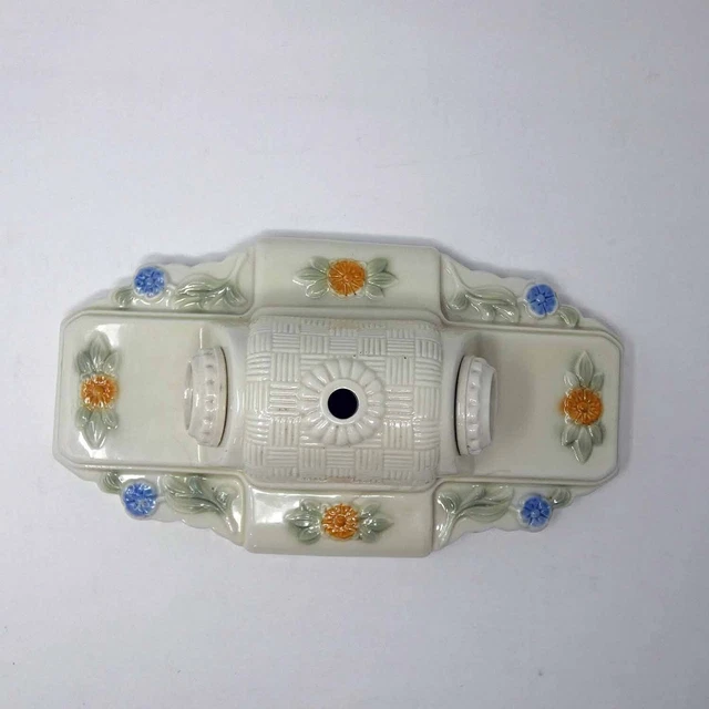 Porcelier Art Deco Two Light Ceiling Fixture Basket Weave Design FREE Shipping