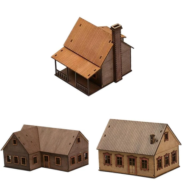 Rockible 1:72 Gebäudemodellbausätze - Holz DIY Modellhaus Zum Selberbauen