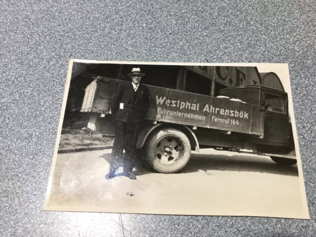 GERMANY old orig. 1930's photo 3 3/8x2 2/8 Mercedes-Benz Lo 2000 Platform Truck