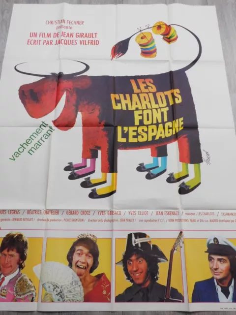 Les Charlots Font l'Espagne Affiche ORIGINALE Poster 120x160cm 47"63 1972