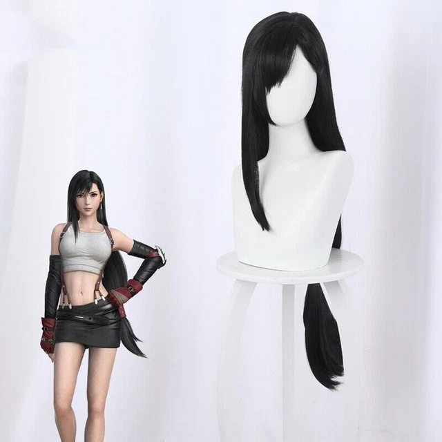 Final Fantasy 7 remake Tifa Lockhart black cosplay wig long long