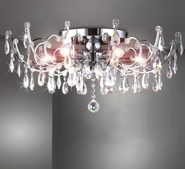XL 60cm groß Kristall Kronleuchter Decken Lampe Leuchte Lüster klassisch Zimmer