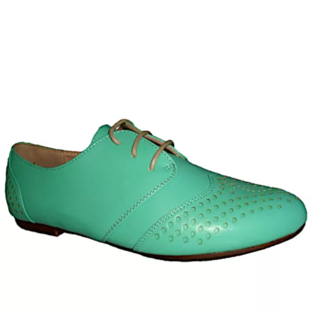 Damen Schuhe Schnürhalbschuhe Halbschuhe Übergangschuhe Ballerinas Grün