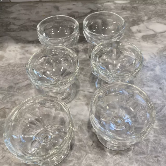 Federal Glass Footed Dessert Ice Cream Pudding Sherbet Cups Set 6 Vintage NEW