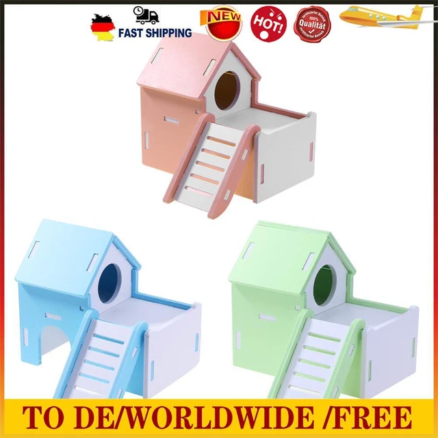 Domybest Hamsterhaus aus Holz, Spielzeug, Klettern, für Syrische Hamster, Zwerge