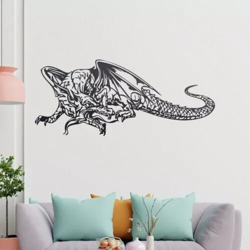 Kiwistar Dragon Créature Cerf-Volant Moyen-âge Sticker Mural Autocollant Muraux