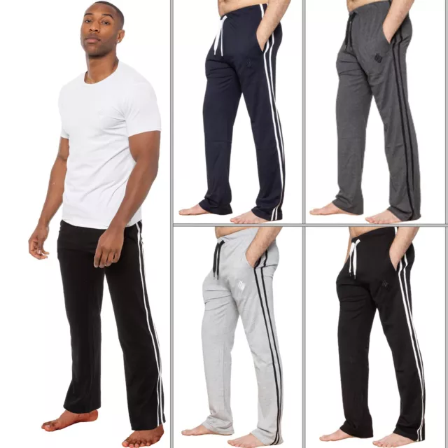 Enzo Mens Pyjamas PJ Pants Loungewear Casual Bottoms Stripes Jersey Trousers